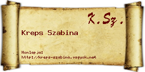 Kreps Szabina névjegykártya