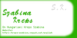 szabina kreps business card